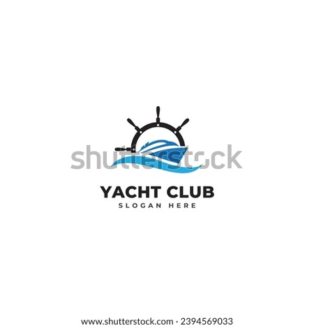 yacht club logo vector template