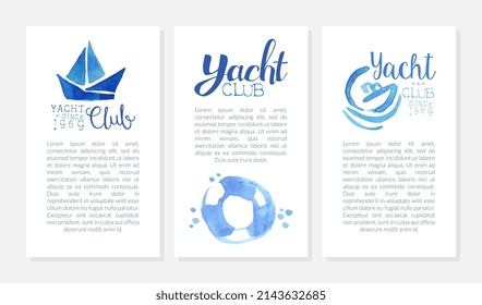 Yacht Club and Marine Travel Vertical Banner Vector Template