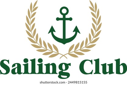 Yacht Club nautical luxury sea ocean Sailing Boat Anchor slogan sailor trending Fashion Vector Varsity Cute Trending T-shirt Apparel  logo slogan graphic artwork typography tote badge emblem crest