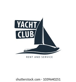 Yacht club and sailing sport logo, labels, emblems and design elements. Sea travel. Vector illustration