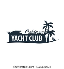 Yacht club and sailing sport logo, labels, emblems and design elements. Sea travel. Vector illustration