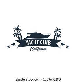 Yacht club and sailing sport logo, labels, emblems and design elements. Sea travel. Vector illustration