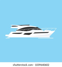 Yacht club and sailing sport. Sea travel. Vector illustration