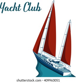 Yacht club. Sea and Ocean Travel Element. Sport and Holiday Template.
