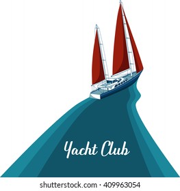 Yacht club. Sea and Ocean Travel Element. Sport and Holiday Template.