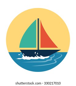
Yacht Colored Vector Icon

