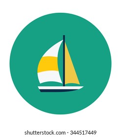 Yacht Colored Vector Icon
