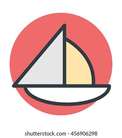 Yacht Colored Vector Icon