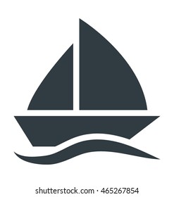 Yacht Colored Vector Icon