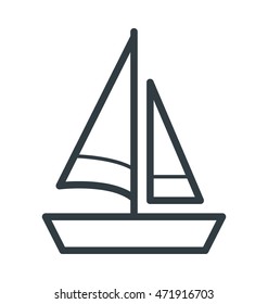 Yacht Colored Vector Icon