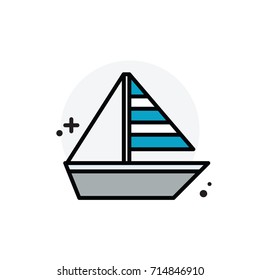 Yacht concept Isolated Line Vector Illustration editable Icon