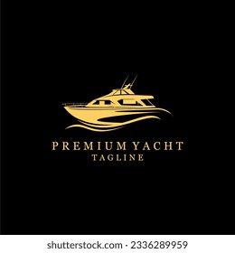 Yacht Cruise Boat Ship for Ocean Vacation Logo 