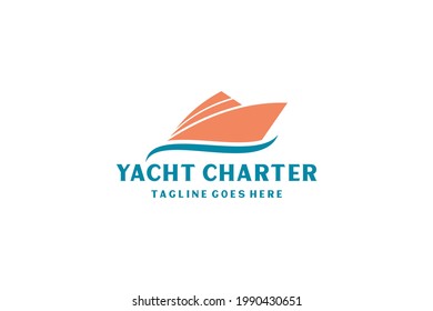 Yacht Cruise Logo design inspiration with minimalist art.