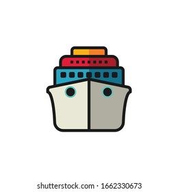 Yacht, cruise, ship filled outline icons. Vector illustration. Editable stroke. Isolated icon suitable for web, infographics, interface and apps.