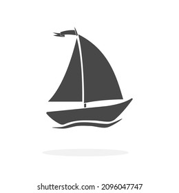 Yacht Cruise Ship Ship Icon Silhouette Vector Illustration