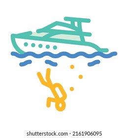 yacht diver color icon vector. yacht diver sign. isolated symbol illustration