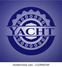 Yacht emblem with denim texture