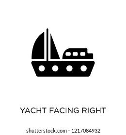 Yacht Facing Right icon. Yacht Facing Right symbol design from Nautical collection. Simple element vector illustration on white background.