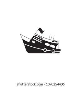 yacht with flag icon. Element of ship illustration. Premium quality graphic design icon. Signs and symbols collection icon for websites, web design, mobile app on white background