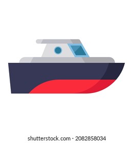 yacht flat clipart vector illustration
