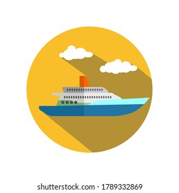 Yacht Flat Icon Illustration Isolated in White Background