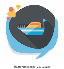Yacht flat icon with long shadow,eps10