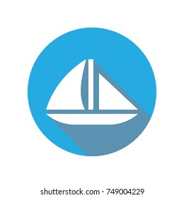 Yacht flat icon. Sport sign. Notebook, Calendar and Cogwheel signs icon. Download icon for apps and websites on white background