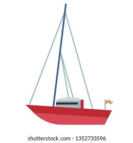yacht flat illustration on white