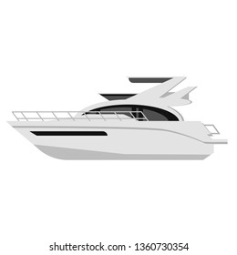 Yacht flat illustration on white