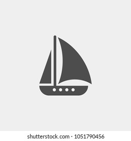 Yacht flat vector icon. Ship flat vector icon