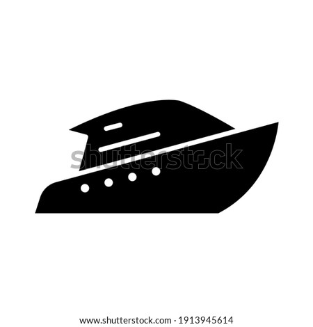 Yacht glyph icon. Simple solid style for web and app. Cruise, tourism and travel concept. Vector illustration on white background. EPS 10