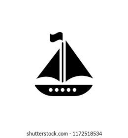 Yacht glyph icon. Simple vector for UI and UX, website or mobile application on white background