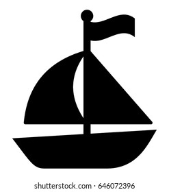 Yacht Glyph Vector Icon