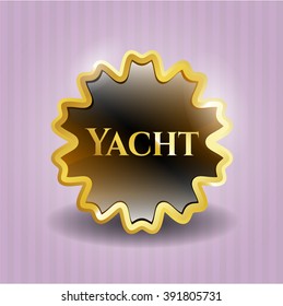Yacht golden badge or emblem