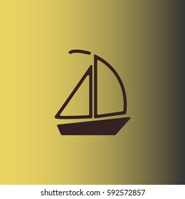 Yacht icon. Boat ship vector