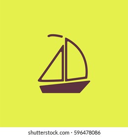 Yacht icon. Boat ship vector