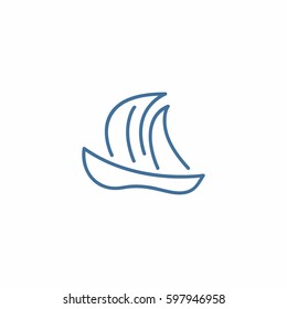 Yacht icon. Boat ship vector