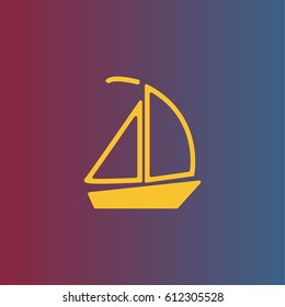 Yacht icon. Boat ship vector