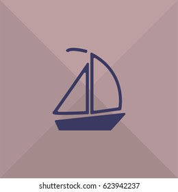 Yacht icon. Boat ship vector