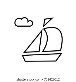 Yacht icon. Boat ship vector.