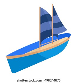 Yacht icon. Cartoon illustration of yacht vector icon for web