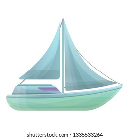 Yacht icon. Cartoon of yacht vector icon for web design isolated on white background