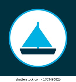 Yacht icon colored symbol. Premium quality isolated sailboat element in trendy style.