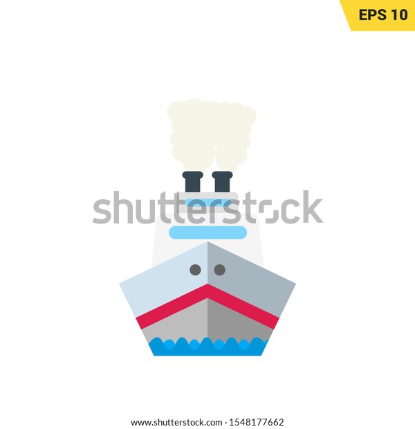 yacht icon, cruise\
ship icon  in flat style