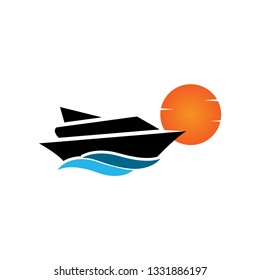 Yacht icon design template vector isolated illustration