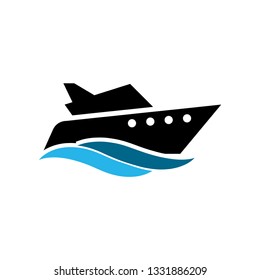 Yacht icon design template vector isolated illustration