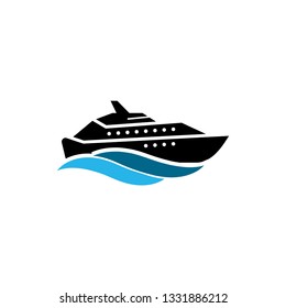 Yacht icon design template vector isolated illustration