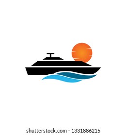 Yacht icon design template vector isolated illustration