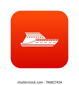 Yacht icon digital red for any design isolated on white vector illustration