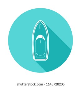yacht icon in Flat long shadow. One of Ships collection icon can be used for UI/UX